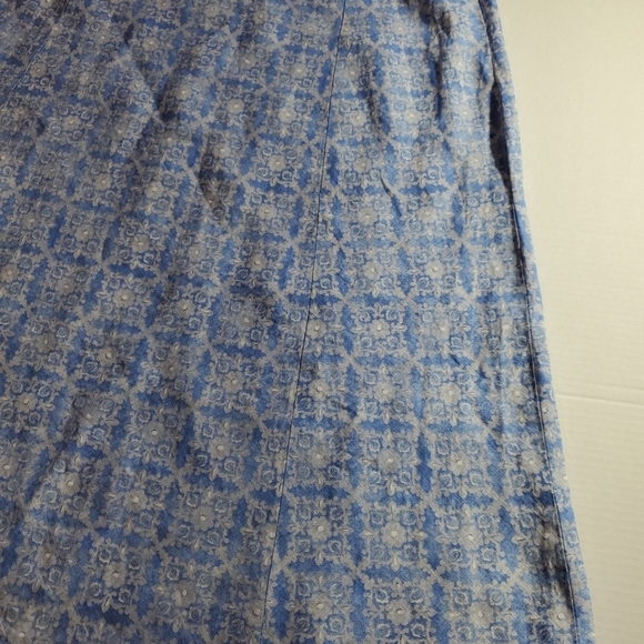 L.L. Bean 18 Petite Light Blue Printed A-Line Maxi Skirt - Picture 3 of 15